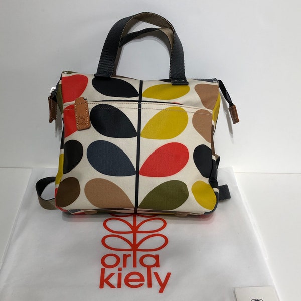 Orla Kiely Rare Multicoloured Stem Small Buddy Backpack Handbag Tote Bag /Free Worldwide Shipping|Not Pursue Crossbody Sling Wallet Satchel