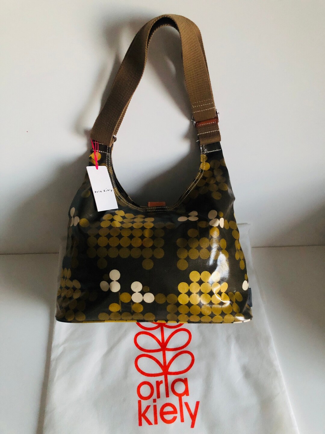 Orla Kiely Rare Green Midi Sling Crossbody Shoulder Bagfree Worldwide