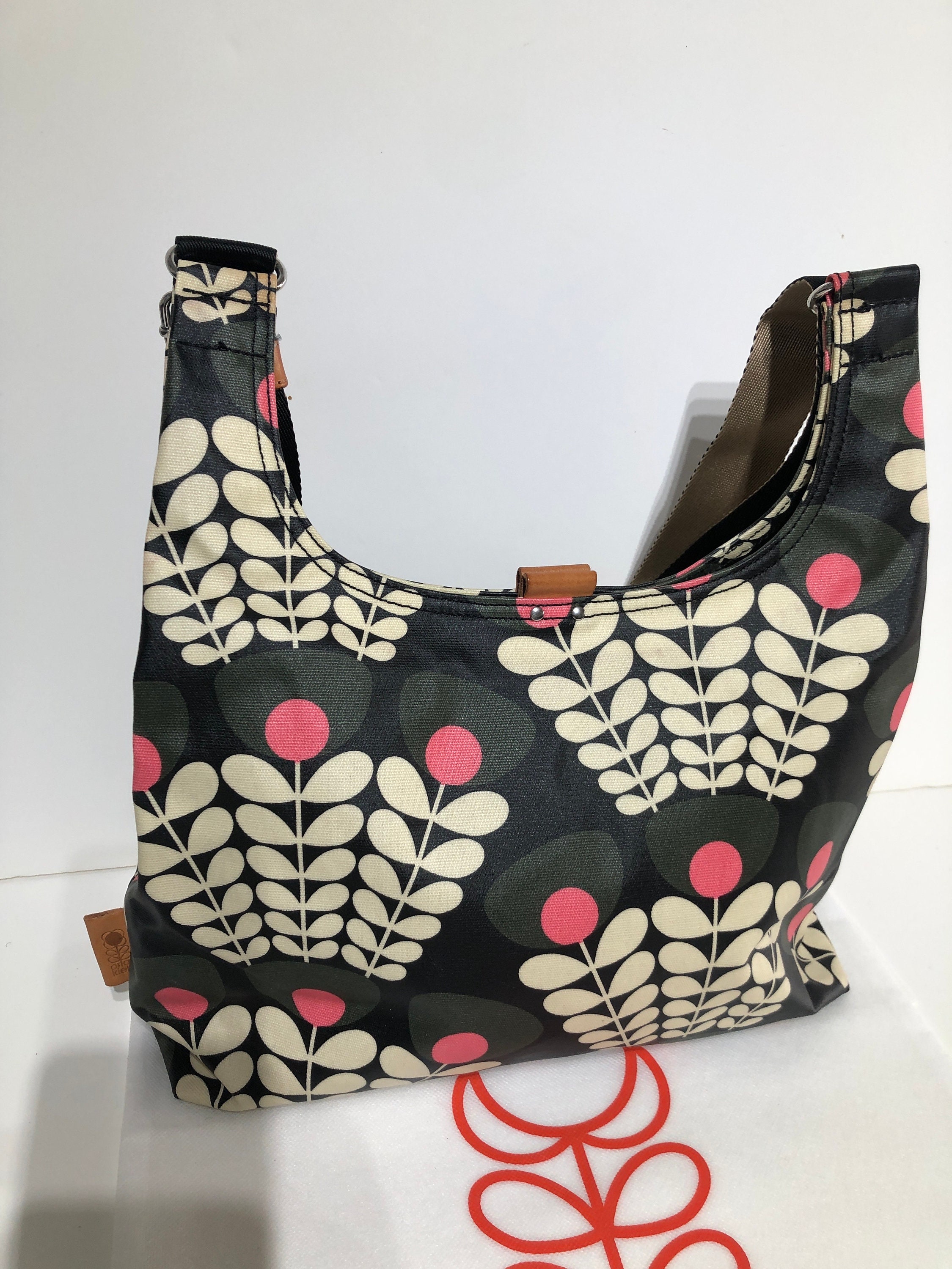 Orla Kiely Rare Plum Pink Cream Bunch of Stems Midi Crossbody Etsy