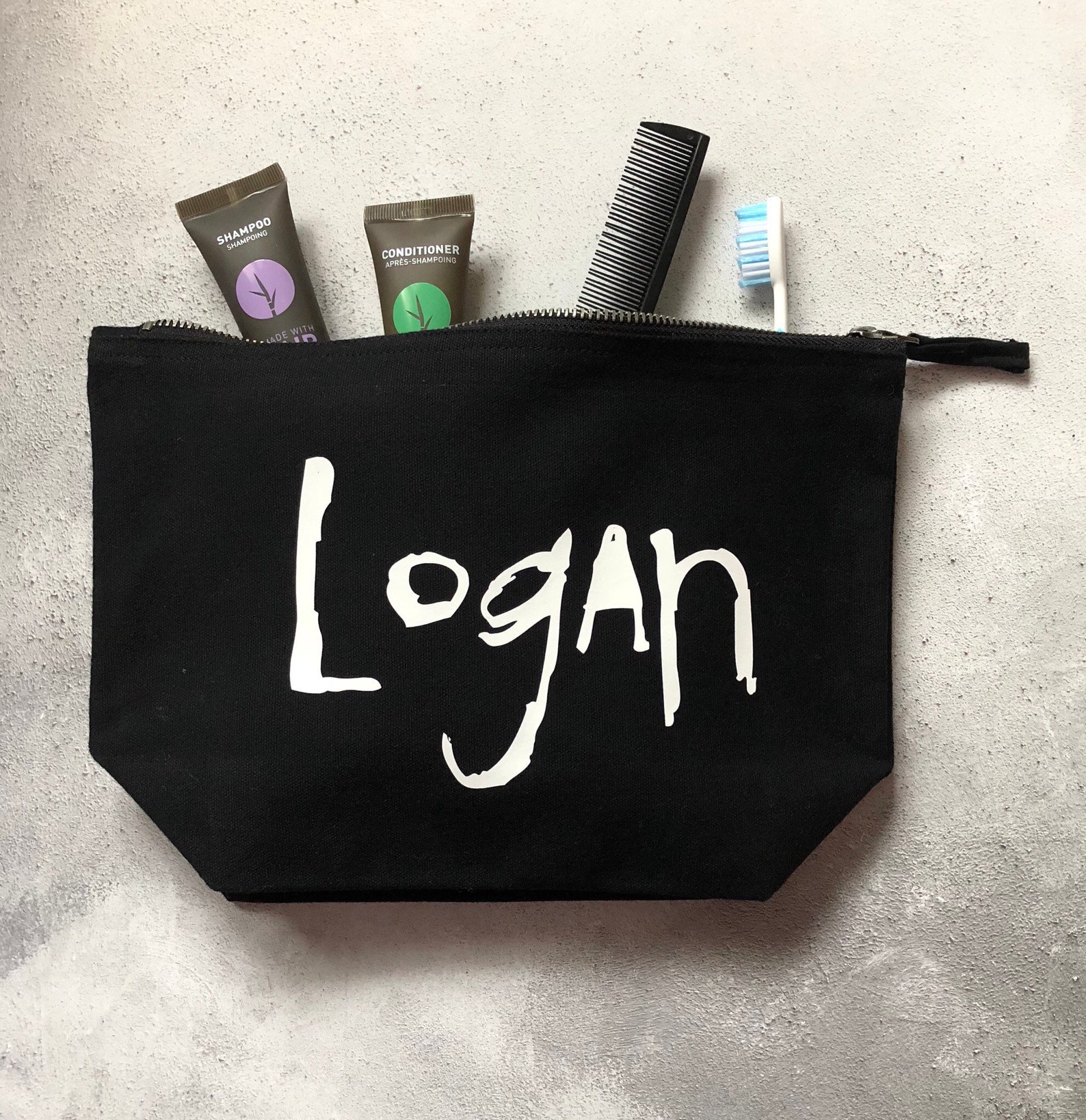 Personalised Toiletry Bag For Boys Black Wash Bag for Teens Etsy