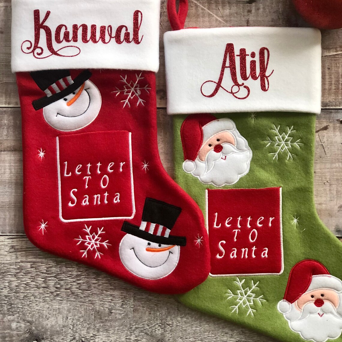 Felt Christmas Stockings Letter to Santa Personalised Etsy
