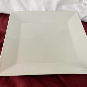 Oversized White Square Ceramic Serving Tray – Elegant Entertaining Platter. 11 1/2 inches
