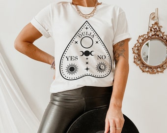 Planchette Unisex T-Shirt | witchcraft witch spirituality spiritual Moon Shirt Gift gifts for her boho Bohemian crescent halloween