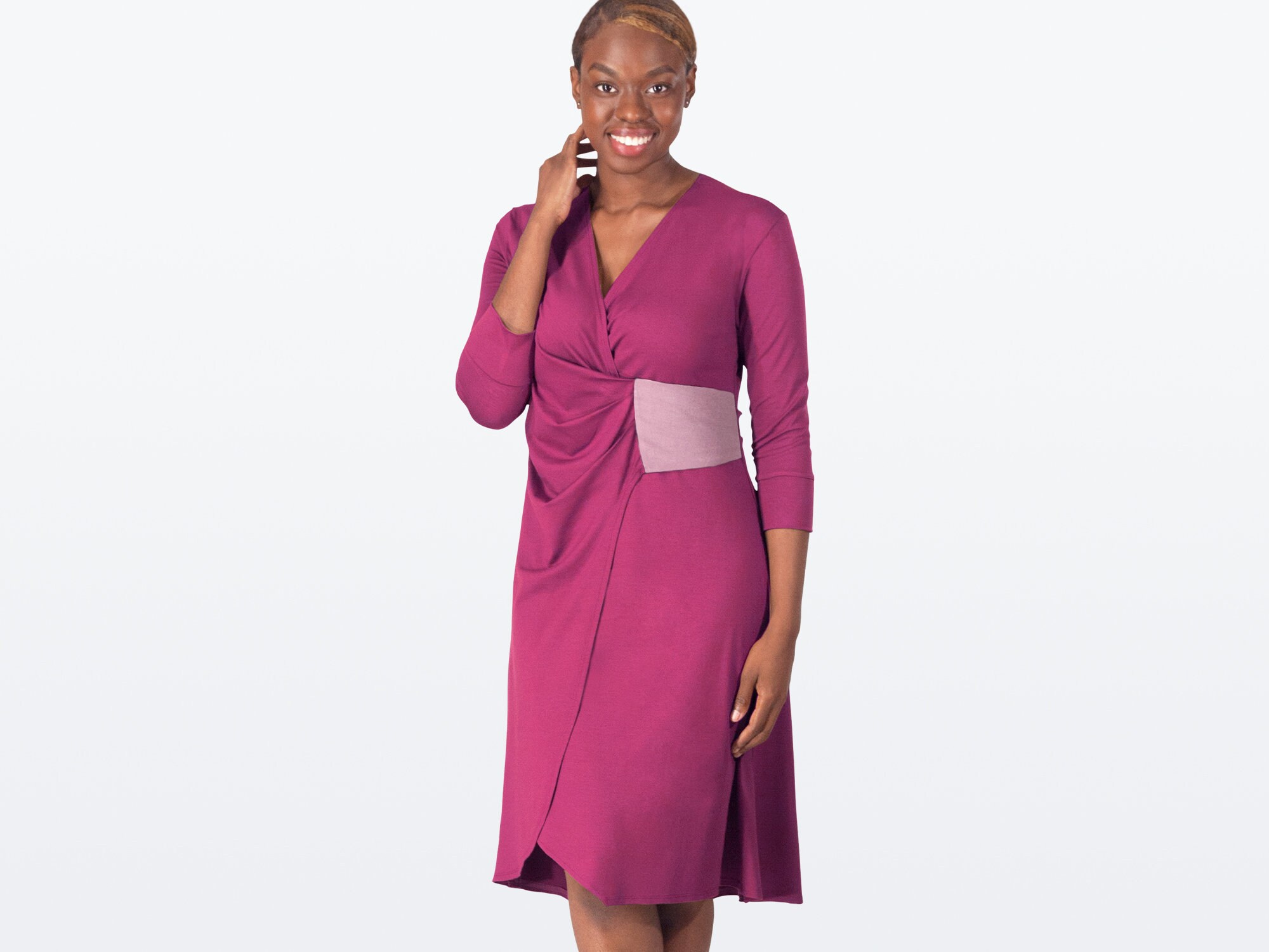 Pink faux wrap dress Clearance