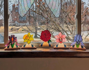 Stained Glass Flower Heads