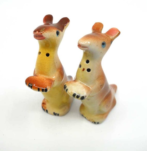Kangaroo Salt and Pepper Shakers Japan Vintage FREE SHIPPING Etsy