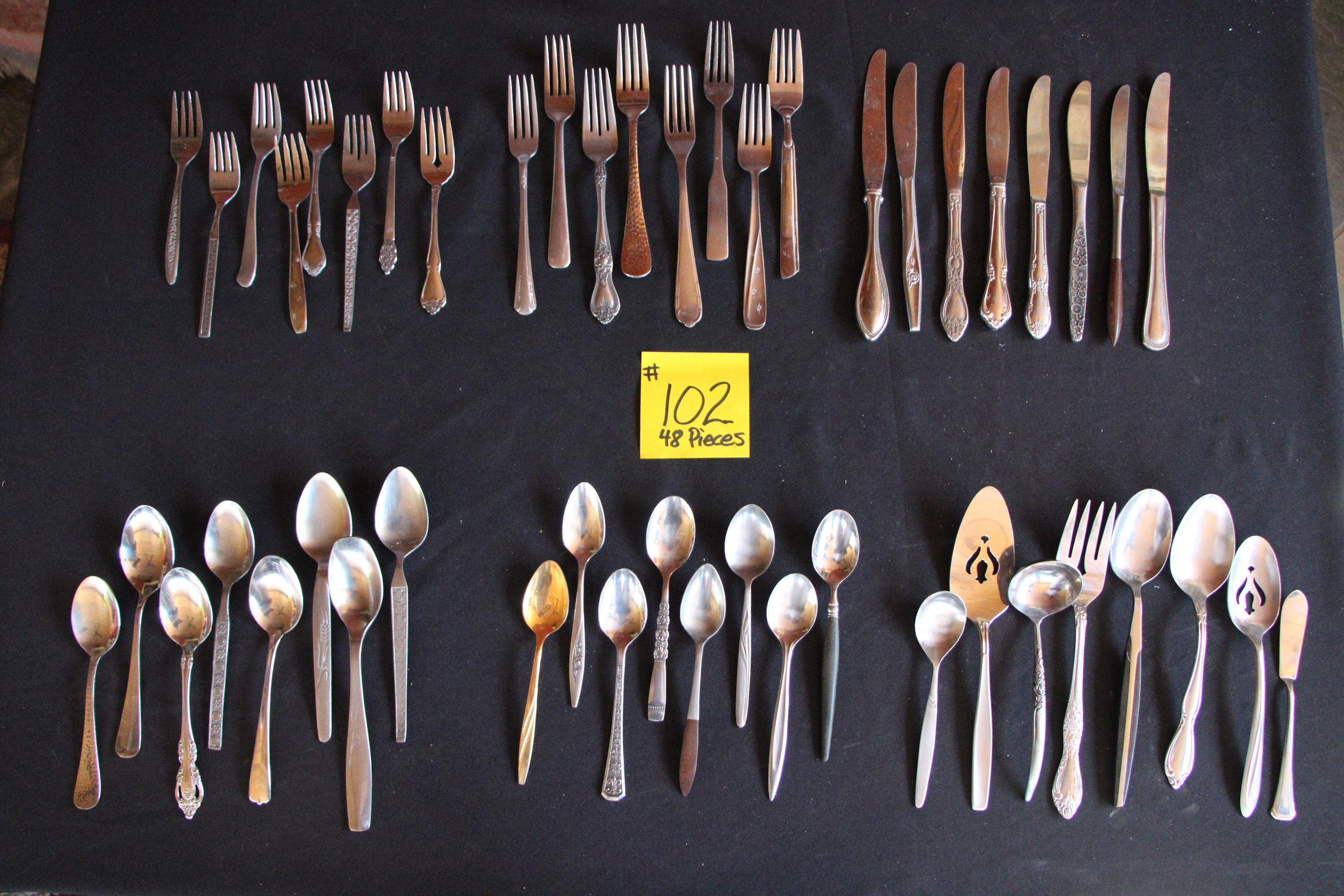 1950's 60's 70's Mismatch Stainless Steel Flatware Service for 8