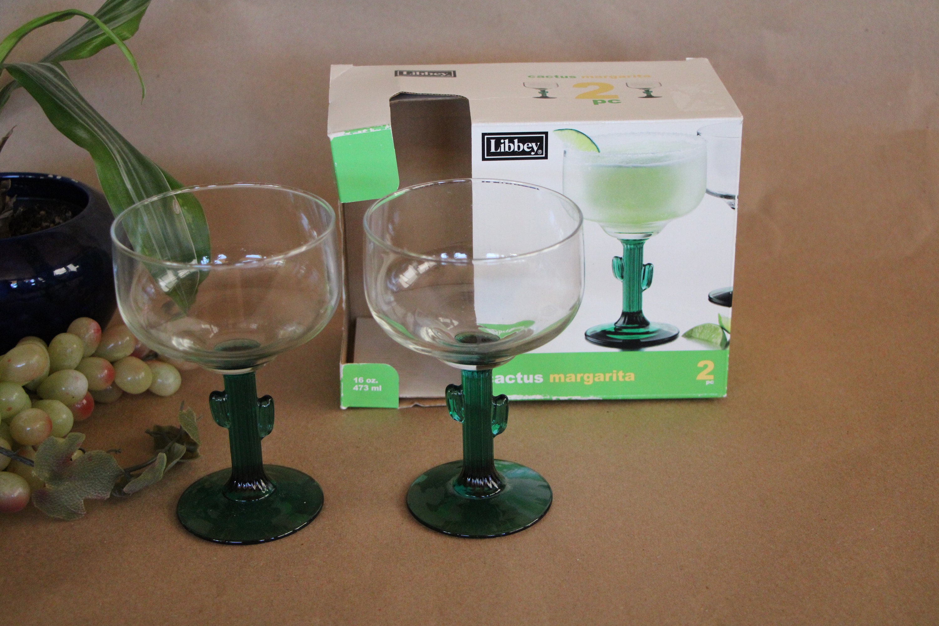 Libbey Cactus Margarita Glasses 16oz - Set of 4