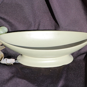 1960&#39;s Vintage  Console Floral Arrangement Bowl or Vase  SAGE GREEN 11 x 4.5 x 3&quot; in Very Good Condition