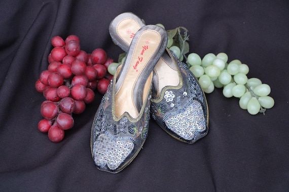 Vintage - YUN FANG - Beaded Shoes / Slippers - eu… - image 1