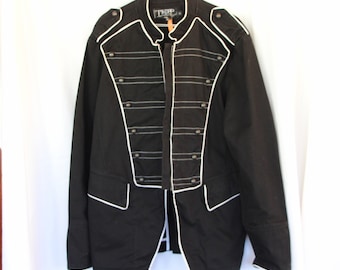 Vintage 2000s Tripp NYC Gothic Admiral Style Zipper Jacket / Biker