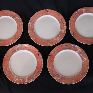 1984 - 1998 Vintage - Villeroy and Boch - SIENA - Lot of Five ( 5 ) Salad Plates - Made in Luxembourg - Very Good Condition