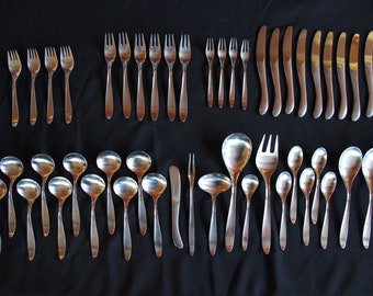 Vintage Towle Stainless Flatware Set: 48-Piece 'Design 1' Germany