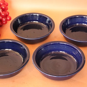 1986 - 2021 Vintage - Homer Laughlin - FIESTA - COBALT - Set of Four ( 4 ) Coup Soup Bowls - 7 inches diam