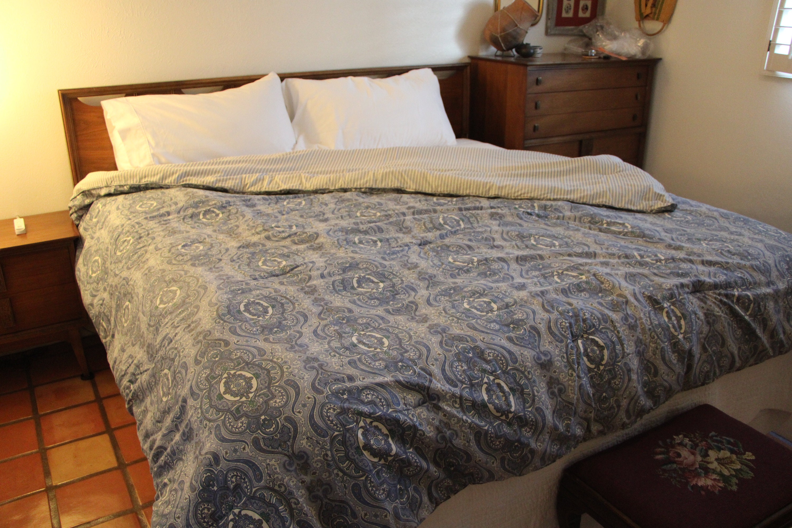 *Vintage RALPH LAUREN Garrison MADRAS Plaid Decorative Bed SQUARE PILLOW  Insert