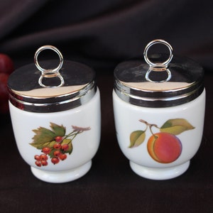 1961 - 2015 Vintage - Royal Worcester - EVESHAM GOLD - Made in England - Pair of Egg Coddlers - VERY Good Condition
