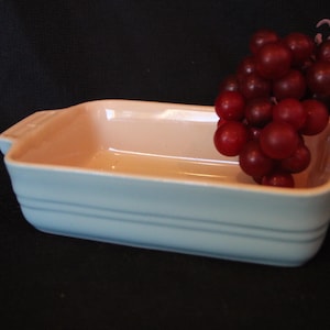 Le Creuset - 18-25 - Rectangular Stoneware - Baker - 7.5 x 5 x 2 - Light Blue - Very Good Condition