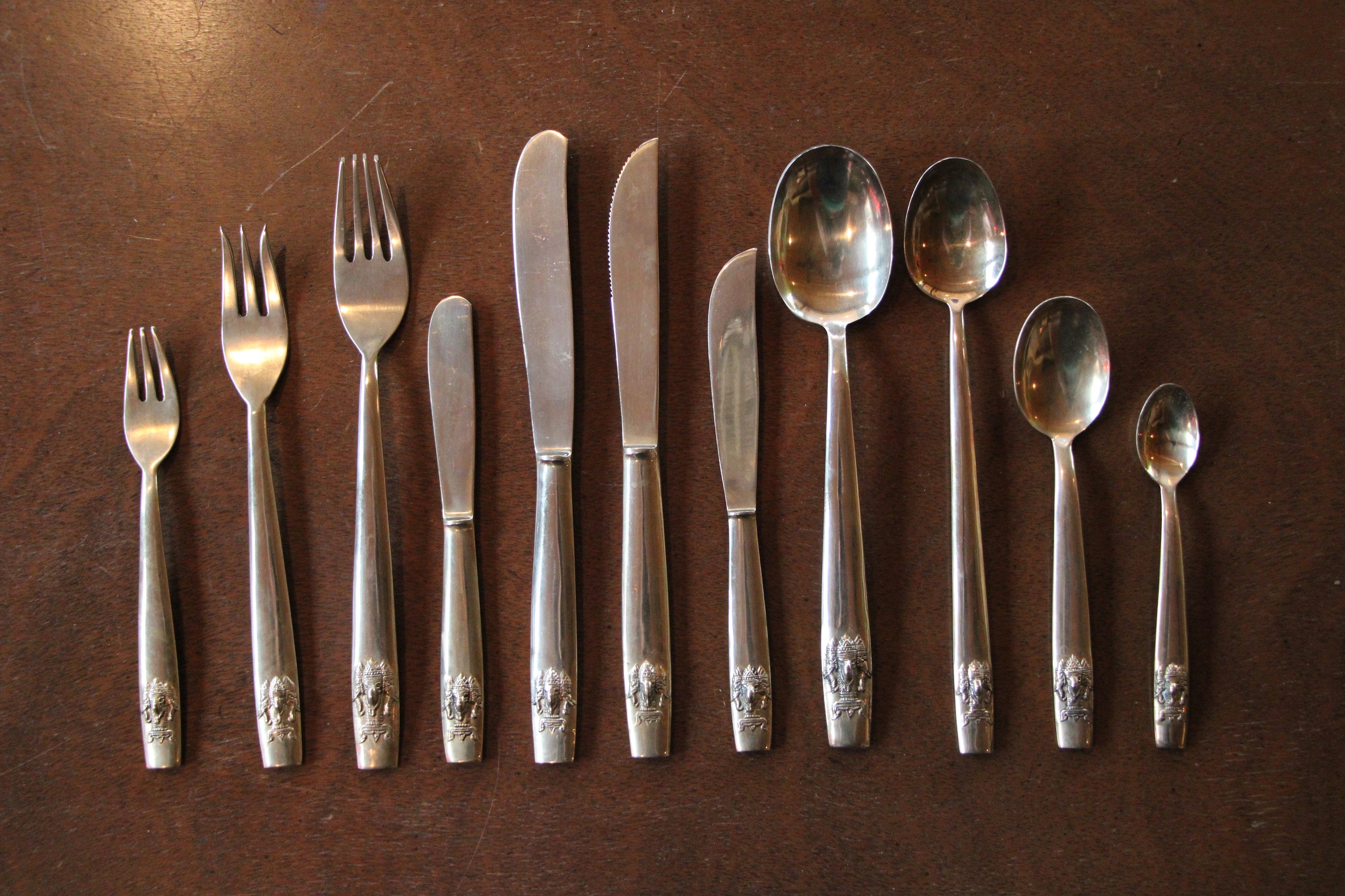カトラリー(スプーン等) Thai Brass flatware Thai Brass Flatware - Etsy