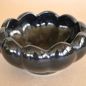 Mid Century Black Glazed Ceramic Succulent Planter - USA #509 Pottery