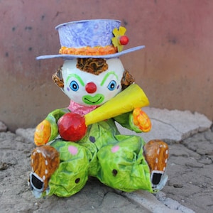 Vintage Paper Mache Clown: Mexican Folk Art Nursery Decor