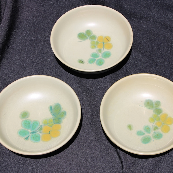 1969 to 1977 Vintage Franciscan Earthenware PEBBLE BEACH 3 Cereal Bowls in Good Condition