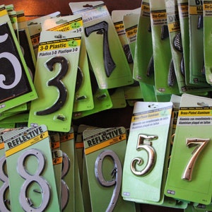 Vintage 1980&#39;s - 1990&#39;s - HY-KO House Numbers - Nos / NIP - Plastic, Aluminum, or Reflective - 3-4 1/2&quot; - Very Good Condition
