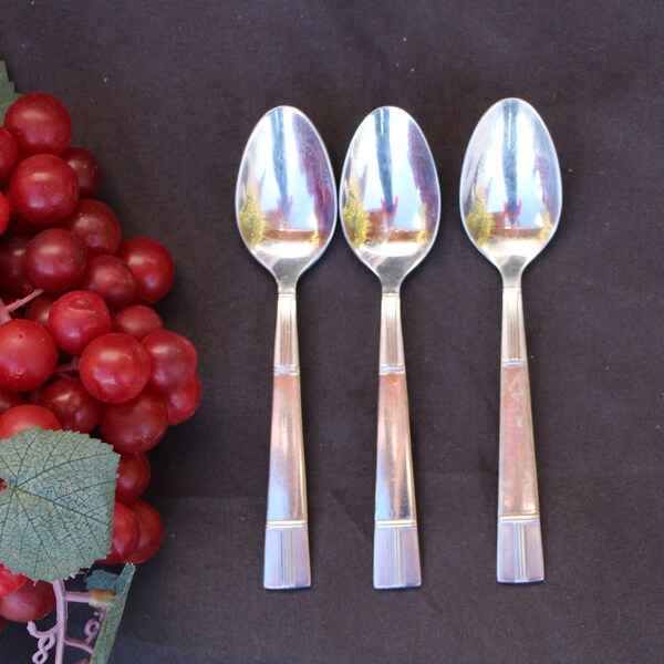 Vintage - Towle Silver - TWS515 / TWS 515 - Stainless Steel Flatware - Lot of Three ( 3 ) teaspoons - 6 1/4 inches - Good Condition