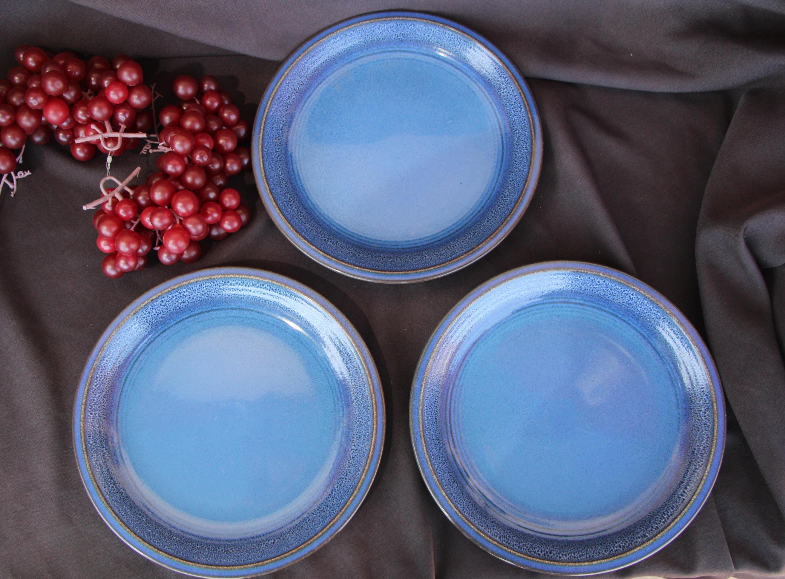 Speckled Blue Ceramic Dinner Plates - Etsy