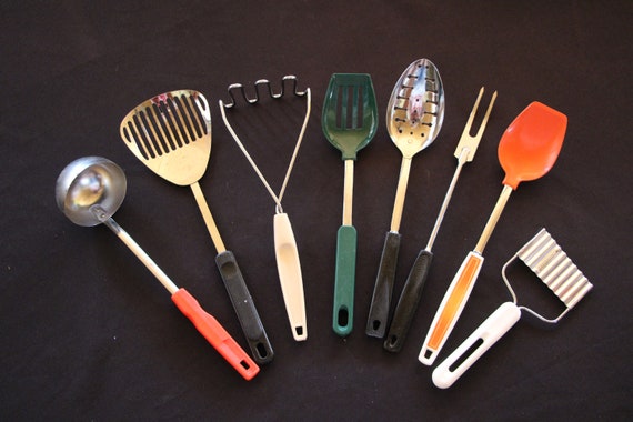 Vintage Kitchen Utensils Nylon Utensils MCM Utensils Retro 