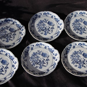 1951 - 2000 Vintage - BLUE DANUBE JAPAN with Banner backstamp - Set of Six ( 6 ) Snack Plates  (no cups) - Very Good Condition
