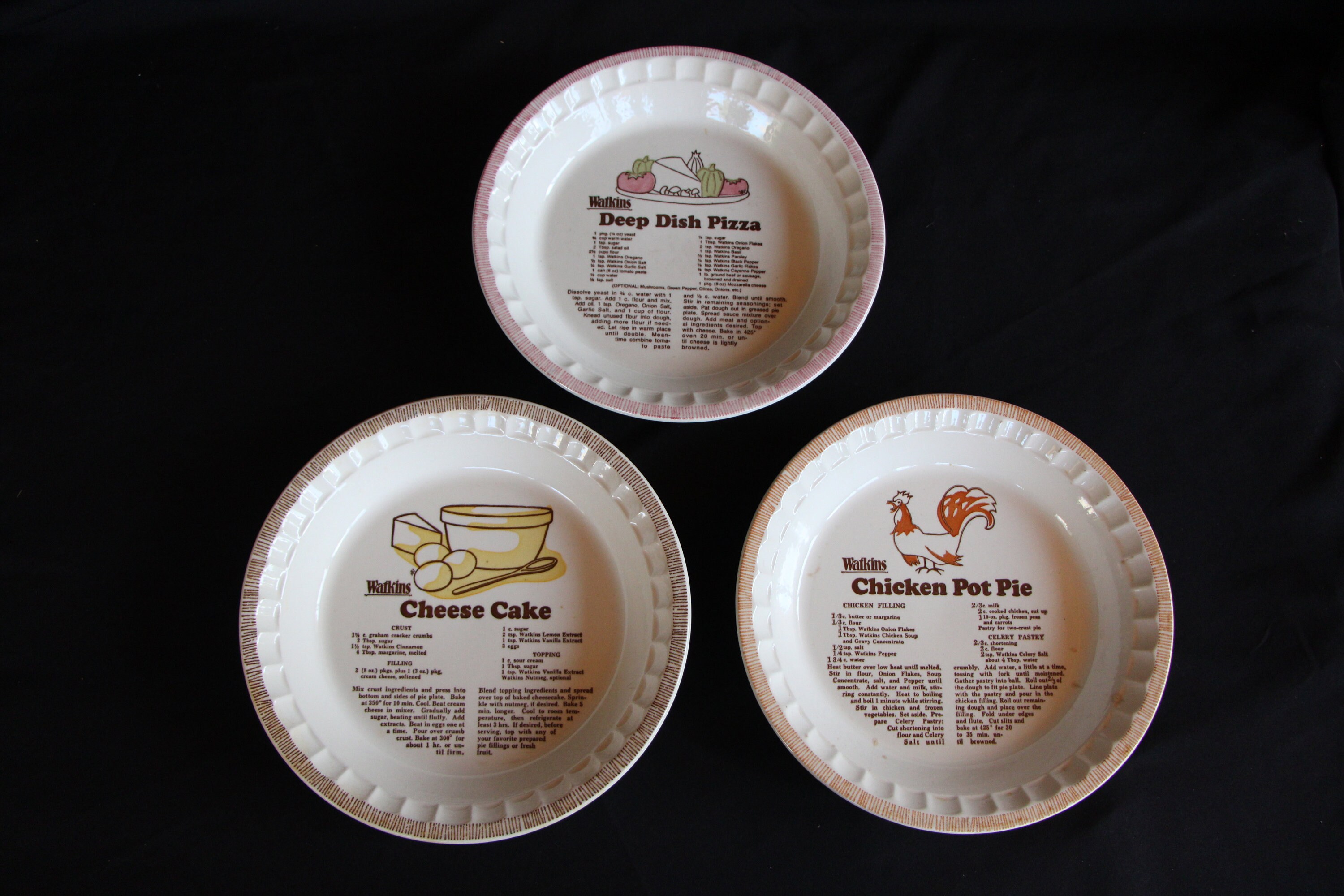 1980's Vint Watkins Recipe Pie Plates Your CHOICE Etsy
