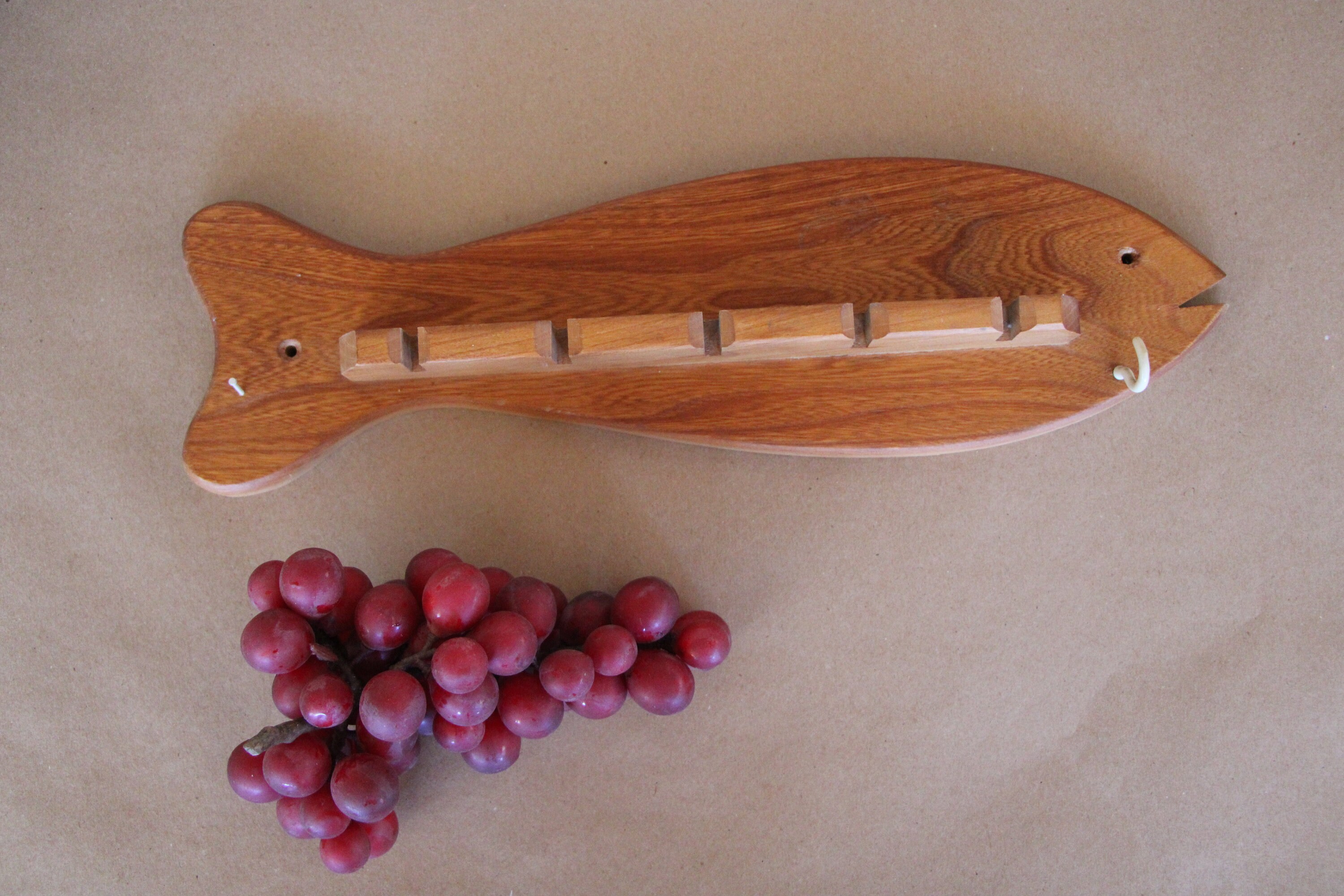 Vintage Soporte de caña de pescar de madera madera maciza | Etsy