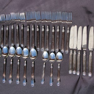 Discontinued - Wallace - WAS184 - Stainless Steel Flatware - Lot of 34 Pieces - Fair to Good Condition
