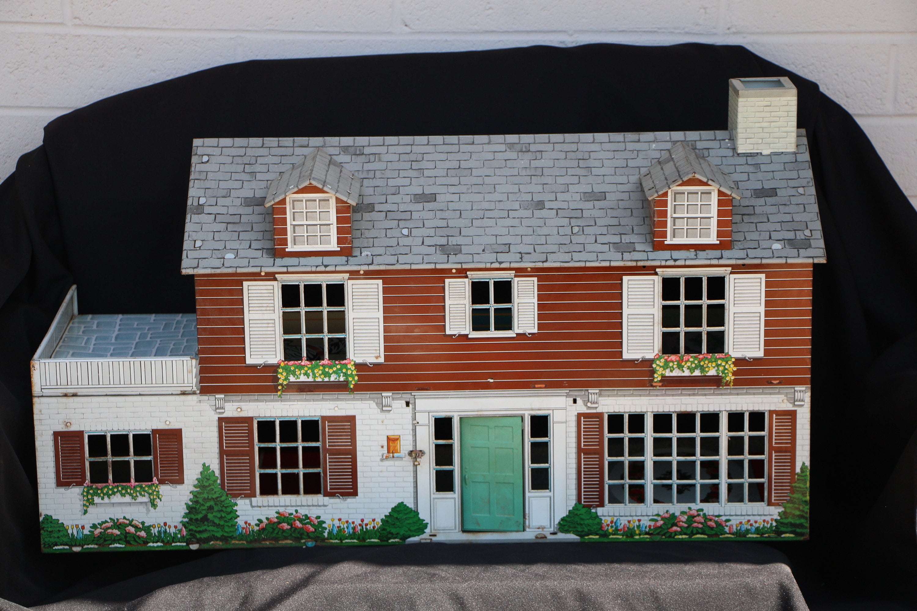 Mid Century Vintage Tin / Litho DOLLHOUSE / DOLL HOUSE Two Etsy