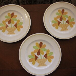 1976 - 1981 Vintage - Noritake - PATCHES - Set of Three ( 3 ) Dinner Plates (2 sets available) - 10 5/8 inches - Good Condition
