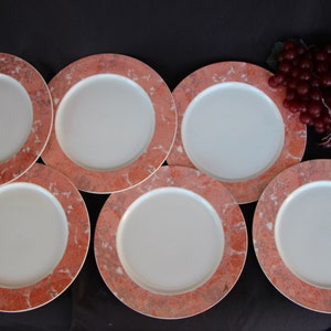 1984 - 1998 Vintage - Villeroy and Boch - SIENA - Set of Six ( 6 ) Dinner Plates - Made in Luxembourg - Very Good Condition