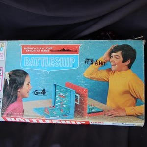 1967 Vintage - Milton Bradley&#39;s BATTLESHIP Board Game - Naval Strategy Game - Box is Fair - Game is EUC