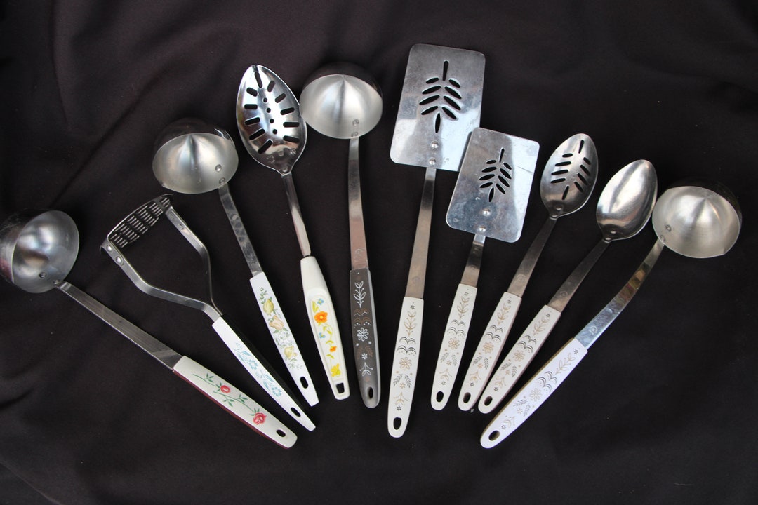 1970's Vintage Cooking Utensils Stainless Steel With Plastic Handles ...