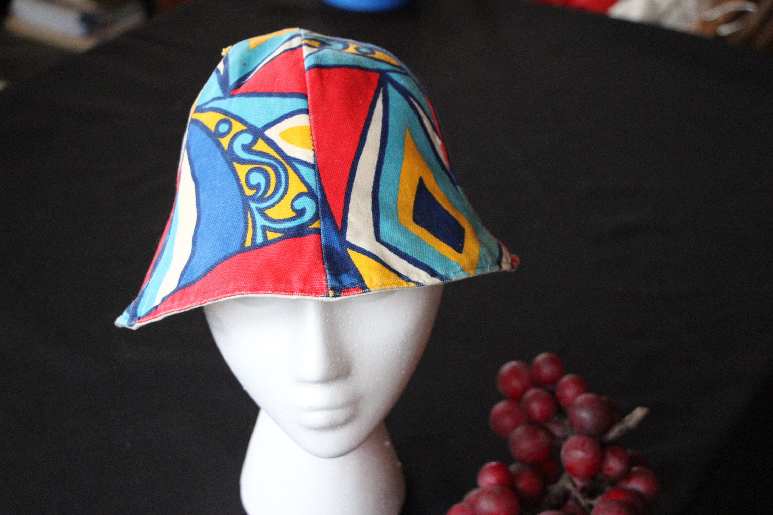 VINTAGE • 60s Yellow Hippie Bucket Hat Union Made in USA Twiggy Psychedelic Cap 60s Psychedelic Hat - Etsy main image 4