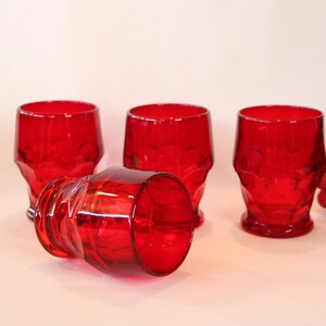 1940 to 1998 Vintage  Viking Glass  GEORGIAN RUBY  6900  Set of Four ( 4 ) 9 oz Flat Tumblers 4.25" in VERY Good Condition