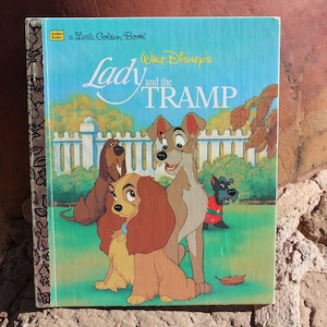 Vintage - Little Golden Book - Walt Disney&#39;s Lady & the Tramp - Very Good Condition