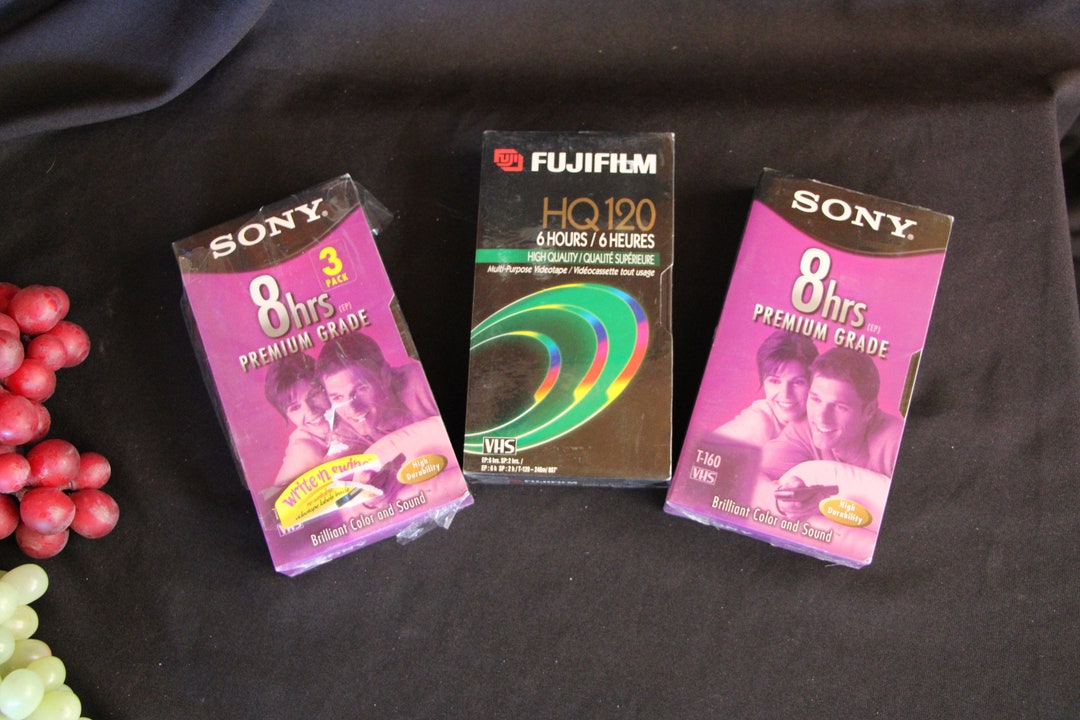 Vintage Blank VHS Tapes Lot of Three 3 All NIP Still in Cellophane Good