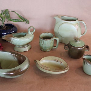 Vintage  Frankoma Pottery  PLAINSMAN GREEN Assorted Pieces  Sold INDIVIDUALLY in Fair to Very Good Condition