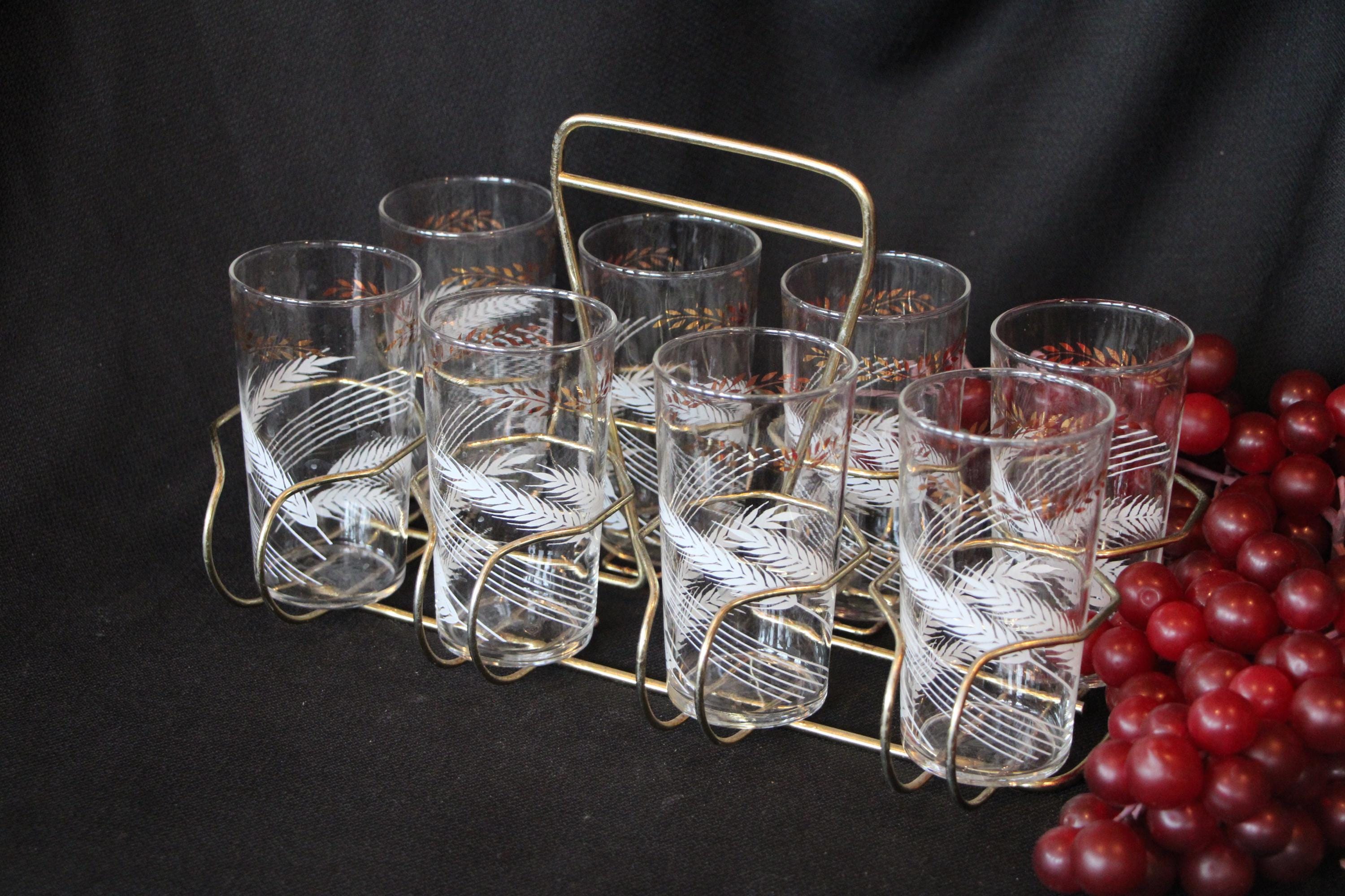 Vintage Mid Century Glass Carrier - Etsy