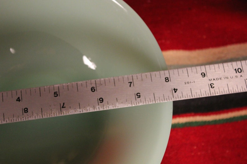 Set of Two Green Glass Mixing Bowl Set Excellent Condition Martha Stewart? Vintage Jadeite - 9 34 inch and 8 Inch 2