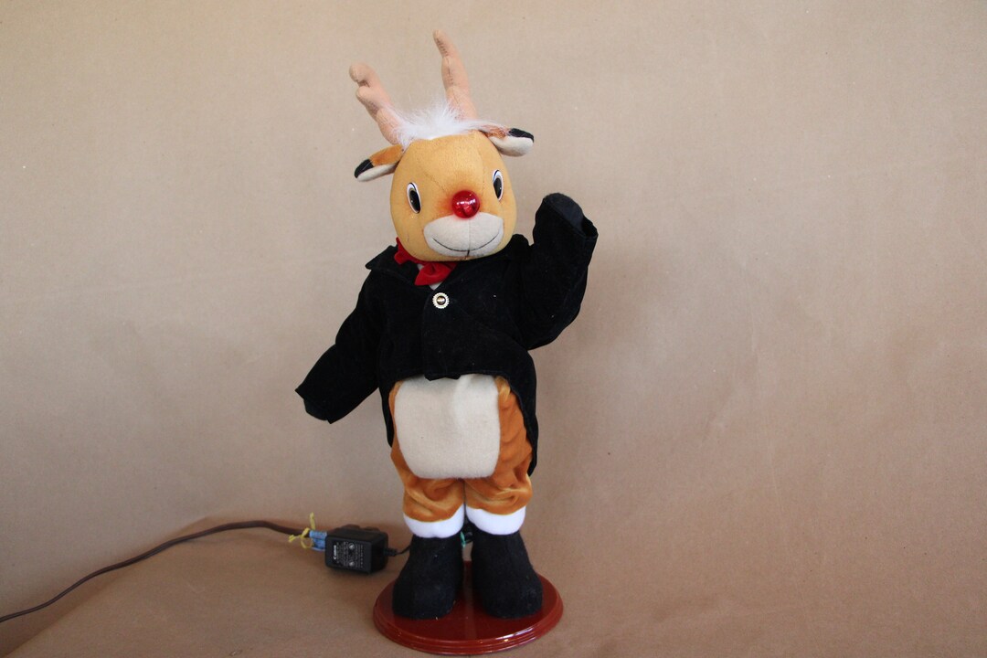 Musical Fidget Rudolph 1977 Vintage - Musical Dancing Rudolph - 17 Inches Tall - WORKS - Very ...