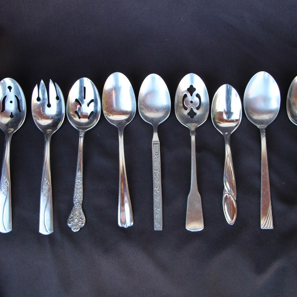 Vintage  Stainless Steel Flatware  Assorted  CHOICE of SERVING SPOON from Oneida or Imperial or National etc in Very Good Condition