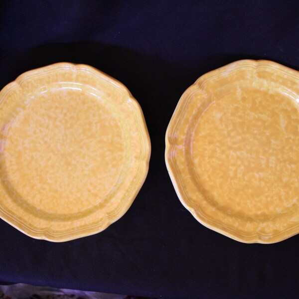 Vintage Mikasa CORNSILK Dinner Plates - Yellow Country Charm (Set of 2)