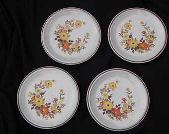 Vintage Hearthside CHABLIS Dinner Plates: 1970s Floral Set of 4 or 8 (10 5/8")