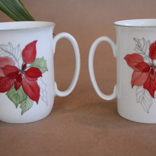 1984 - 1998 Vintage - Block Spal POINSETTIA by Goertzen - ONE Mug - 3 5/8 " (CHOICE)  or 2 BnB's - Watercolors - Very Good condition